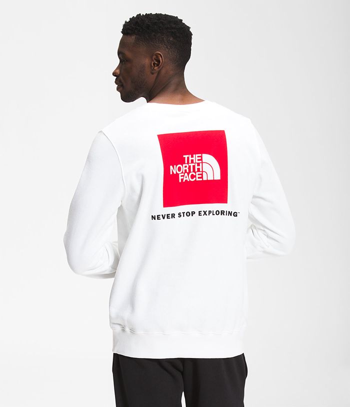 The North Face Sweatshirt Box NSE Crew White - Mens - Thailand DFTMX-0243